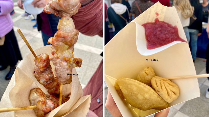 サフランのお祭り屋台の食べ物