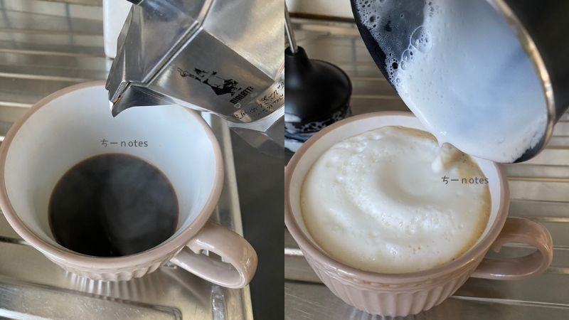 ビアレッティ ミルクフローサーで作ったカプチーノ