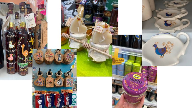 イタリア　サルデーニャ島のスーパーのお土産売り場